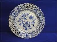 Meissen Blue & White Lace Wall Plate