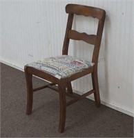 Vintage Walnut Finish Vanity Chair