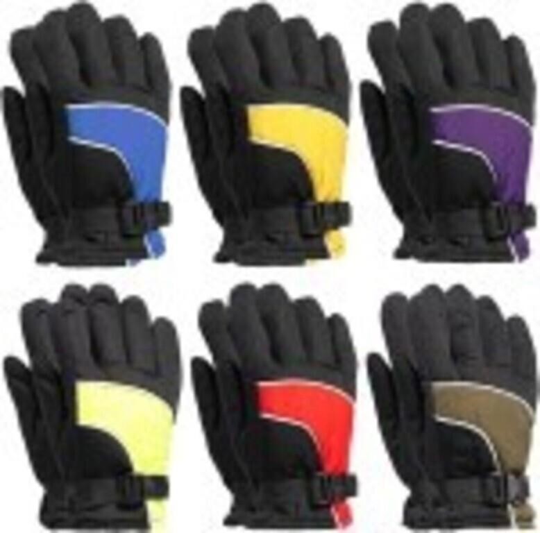 Yacht & Smith Kids Ski Gloves 6 Pack