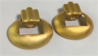 Pair Of Gold Tone Clip Earrings