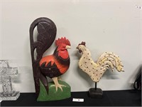 Wooden Rooster And Chicken