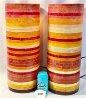 Pair of MCM Style Cylinder Tall Lamps