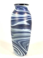 Imperial Glass Vase Blue Satin & Lustre 11.5"
