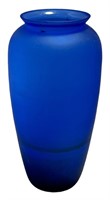 Gorgeous Frosted Blue Glass Vase