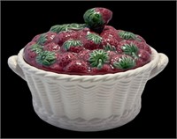 Vintage Strawberry Basket Covered Dish