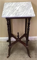 VTG. MARBLE TOP FRENCH SIDE TABLE