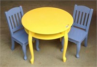 Painted child's table and chair set