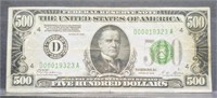 Rare U.S. 1928 $500 Federal Reserve Note