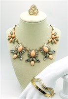 Peach, Grey & Goldtone Set