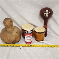 Instruments Little Bongo Drum Native Gourd Rattles