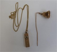 9ct gold Jewish necklace with relic
