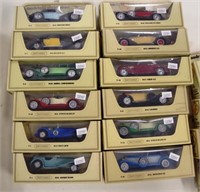 Twelve various Models of Yesteryear cars