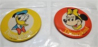 2 Each 1971 3-3/8" Disney Pins