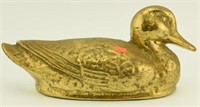 Lot #282 - Figural brass 13” duck door stop