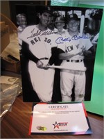 Ted Williams & Mickey Mantle Signed 8x10 with COA