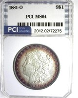 1881-O Morgan PCI MS64 EXCELLENT TONING