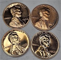 1974s-1975s-1961-62 Gem Proof Lincoln Cents