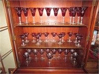 all cranberry stem glasses