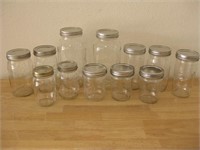 Twelve Assorted Sizes Canning Jars