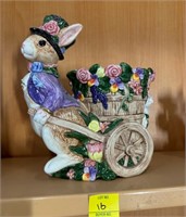 Vintage Fitz & Floyd Mayfair Bunny w/ Cart Planter