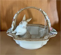 Vintage Fitz & Floyd Botanical Bunny Basket