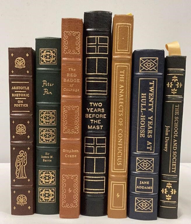 Seven Vintage Leather Bound Classics