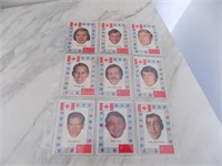 Sheet of 1972 OPC Team Canada Cards