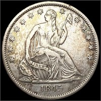1845-O Seated Liberty Half Dollar NEARLY