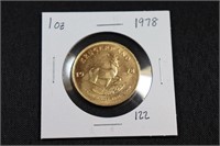 1978 Krugerrand 1oz Fine Gold Coin