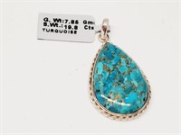 19.8cts Turquoise Sterling Silver Pendant