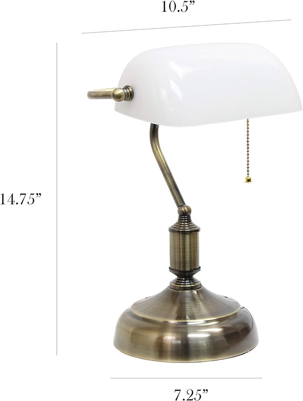 Simple Designs 14.4-in Nickel/White Table Lamp