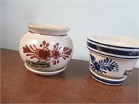 2 Small Hand Painted  Flower Pot