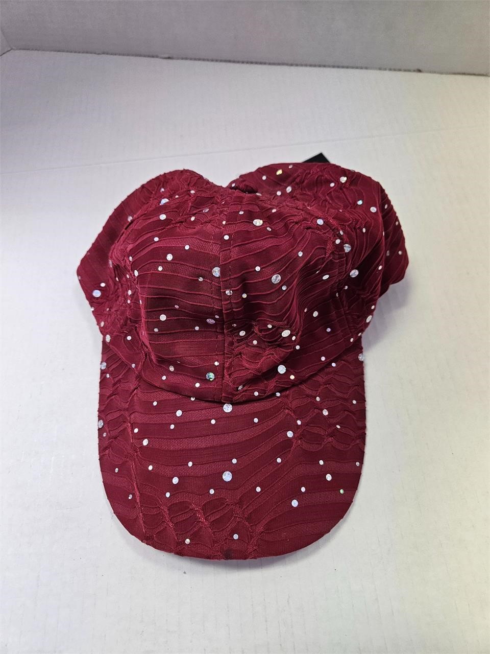 Maroon Bling Baseball Cap