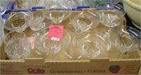 Box of vintage margarita glasses and more