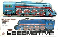 Vintage Train Locomotive Friction Tin Toy