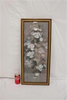 Flower & Butterfly Pic w/ Bamboo Frame 13" x 29.5"