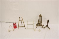 Lot of Plate Stands & Easels, Some Brass