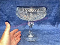 Vtg Indiana Glass diamond compote