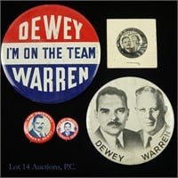 1948 Dewey-Warren Presidential Campaign Pins -5