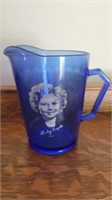 Shirley temple blue glass pitcher