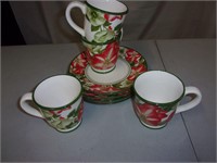 Ceramic Plates & Cups S/4 - NEW