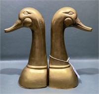 PAIR BRASS CANADA GOOSE BOOKENDS