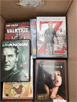 Box with DVDs movies