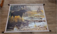 Large Moose Art Scroll, 25 x 37 inches