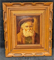 Vintage H.J Topman Framed Oil On Canvas Old Man