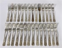 Sterling silver: 1518g Stieff Rose, forks