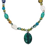 Sterling Silver- Natural Multi Gemstone Necklace