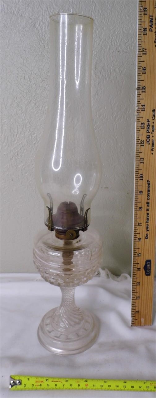 Vtg Scovill Queen Anne No 1 Glass Oil Lamp