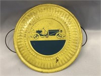 VINTAGE BLUE AND YELLOW FLUE COVER 8.25" WIDE