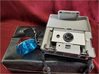 Vintage Polaroid Land Camera with Flash and Case